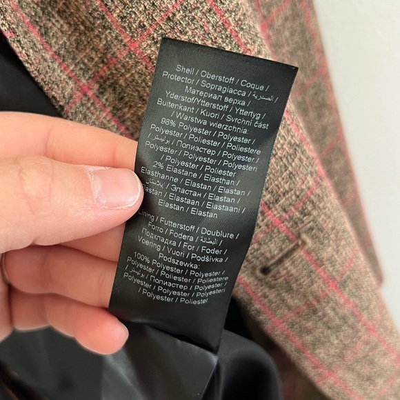 Gestuz Ditte Blazer Brown & Pink Plaid Double Breasted Oversized Blazer Size 34 - Picture 12 of 13